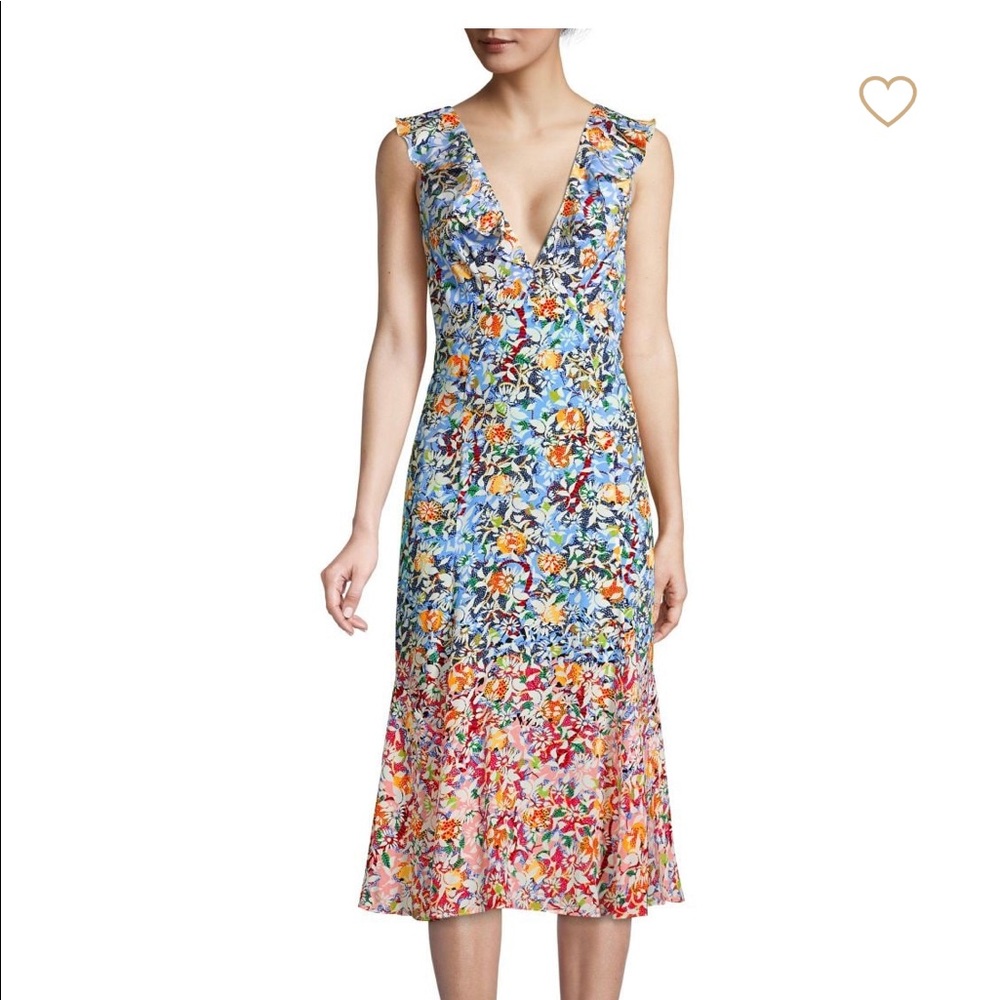 Saloni Holly floral-print silk midi dress